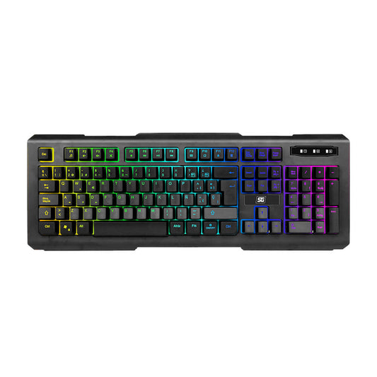 Kit 4 en 1 Gamer Start The Game KMH-501 Teclado Diadema Mouse Mouse Pad Negro