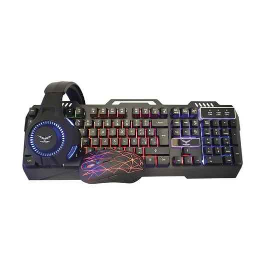 Kit 4 en 1 Gamer Naceb NA-0925 Teclado Diadema Mouse Mouse Pad Negro