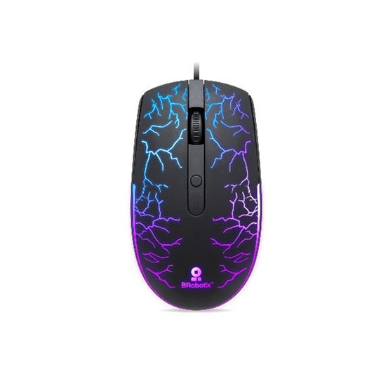 Mouse Gamer BRobotix Storm 263946 3 Botones RGB Alámbrico USB 1600 Dpi Negro