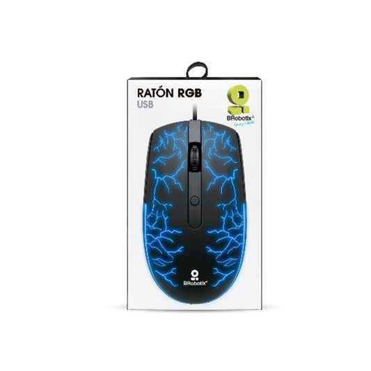 Mouse Gamer BRobotix Storm 263946 3 Botones RGB Alámbrico USB 1600 Dpi Negro