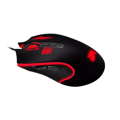 Mouse Gamer Balam Rush Survivor GM320 6 Botones LED USB 4 Niveles 3200 Dpi Negro