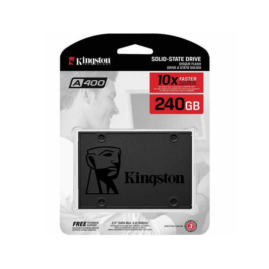 Disco Estado Solido SSD Kingston A400 240GB SATA II 2.5 7mm 500MB/s Lectura 350 MB/s Escritura Negro