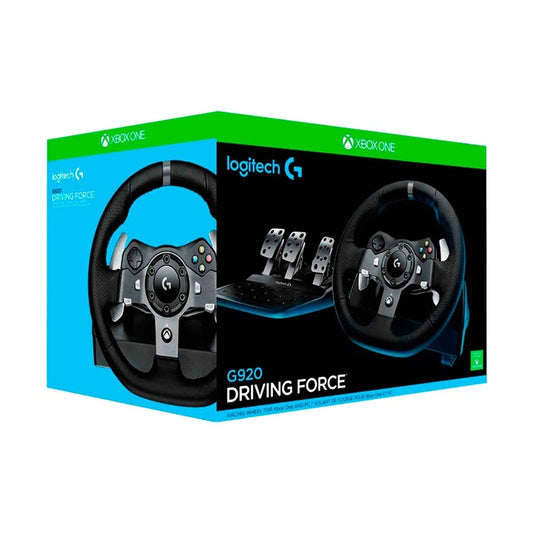 Volante con Pedales Logitech Driving Force G920 Compatible con Xbox One y Pc Negro
